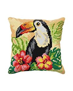 Borduurpakket kussenpakket Toekan orchidea 9572