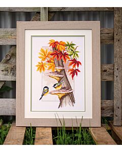 Borduurpakket meesjes tussen herfstbladeren van Vervaco pn-0157566