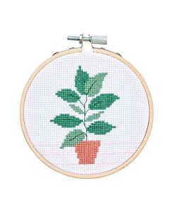 Borduurpakket plant van rico Design 100130 incl borduurring