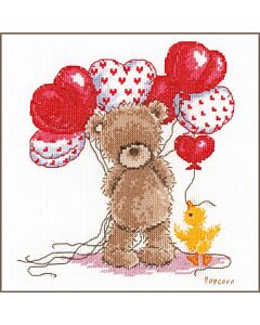 Borduurpakket  Popcorn the bear mooie ballonnen van Vervaco pn-0143713