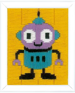 Borduurpakket spansteek robot voor kinderen om te borduren vervaco pn-0153810