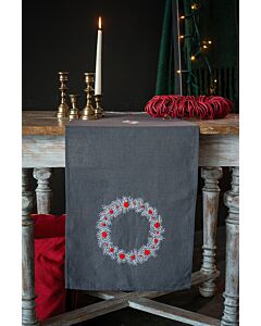 Borduurpakket tafelloper kerstmotiefjes van Vervaco pn-0162099