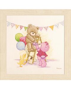  Borduurpakket  Verjaardagsfeestje om te borduren van Popcorn the Bear vervaco pn-0163746