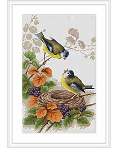  Borduurpakket vogel met nest  om te borduren van Luca-s B215