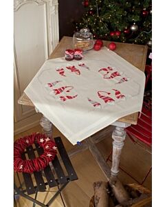 Borduurpakket voorbedrukt tafelkleed Kerstkaboutertjes om te borduren van Vervaco PN-0155211