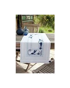 Borduurpakket voorbedrukte loper vrolijke poezenbende om te borduren van vervaco pn-0153899