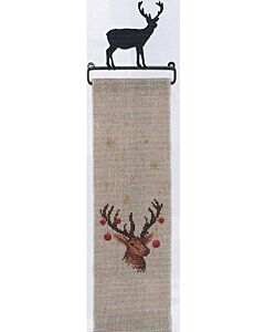 Borduurpakket  Wandhangertje kerst: rendier linnen  