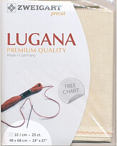 Borduurstof Lugana 25ct/10 draadjes per cm van Zweigart beige 99 afm 48x68cm