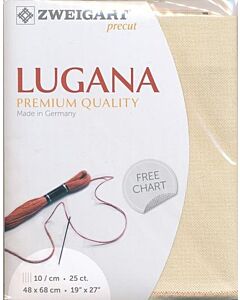 Borduurstof Lugana 25ct/10 draadjes per cm van Zweigart beige 252 afm 48x68cm