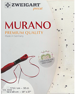 Borduurstof Murano 32counts/12.6 draadjes per cm kleur 1329 wit met stip van Zweigart