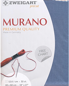 Borduurstof Murano 32counts/12.6 draadjes per cm kleur 552 jeans blauw van Zweigart