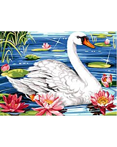 Voorbedrukt stramien/canvas zwaan  van Seg de Paris 929.613 om te borduren