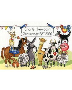 Borty Treads borduurpakket geboorte dierenfeest  xnb6