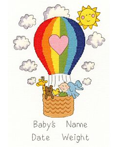 Borty Treads borduurpakket geboorte luchtballoon  xnb8