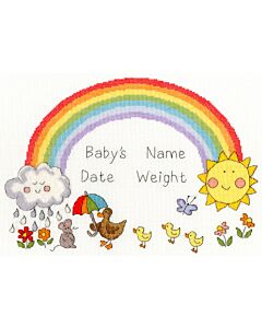 Borty Treads borduurpakket geboorte regenboog  xnb7
