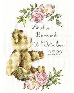 Bothy Threads borduurpakket teddybeer XSS13 geboorte tegel borduren