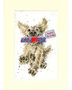 Bothy Threads wenskaarten hondje met cadeau XGC31 borduren