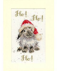 Bothy Threads wenskaarten konijn met kerstmuts XMAS49 borduren
