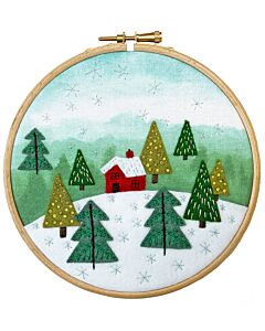 Bothy Threads borduurpakket met vilt Huisje in het bos EFE2 voorbedrukt