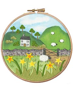 Bothy Threads borduurpakket met vilt de gouden narcissen boerderij EFE5 voorbedrukt