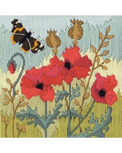 Bothy Threads borduurpakket red poppies LSRP voorbedrukt