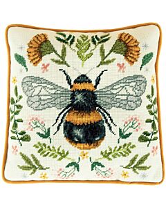 Bothy Threads borduurpakket kussen Botanical Bee tap12 voorbedrukt in halve kruissteek