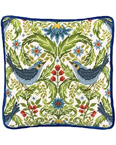 Voorbedrukt borduurpakket zomer blauwe vogels van Bothy Threads thdb02  in Petit Point (halve kruissteek)