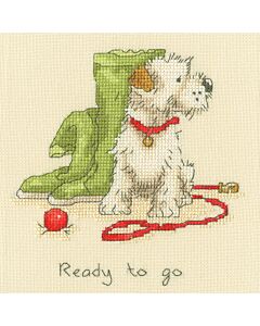 Bothy Threads borduurpakket de hond uitlaten XAJ24 borduren