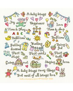 Bothy Threads borduurpakket Baby brings... XAL12 telpatroon