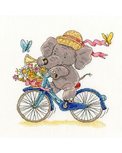 Borduurpakket olifant op de fiest van Borty Treads  XEL09