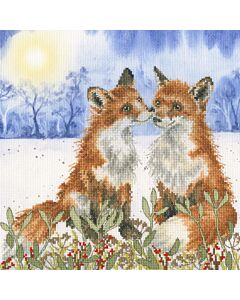 Bothy Threads borduurpakket winter solstice - vossen vriendjes XHD136 telpatroon