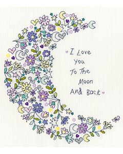 Bothy Threads borduurpakket I love you to the moon and back XKA22