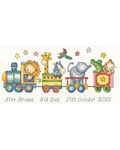 Bothy Threads borduurpakket geboortetegel Choo Choo Train XKG07 telpatroon