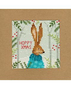 Borduurpakket wenskaart kerst haas - Bothy Threads bt-xmas10
