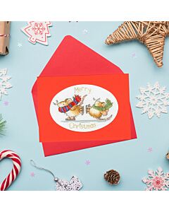 Bothy Threads borduurpakket wenskaart mice on ice XMAS63 telpatroon