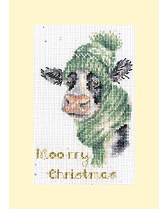 Bothy Threads borduurpakket kerstkaart Moo-rry Christmas XMAS67