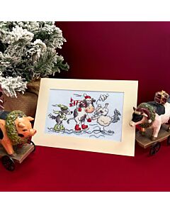 Bothy Threads borduurpakket wenskaart almost, nearly, whoopsie! XMAS73 telpatroon