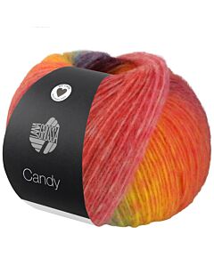 Lana Grossa Candy kleur 5 roze/rood/geel/oranje/donkerpaars