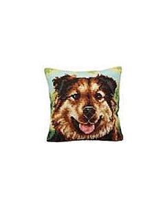 Collection d'Art borduurpakket hond 5158 voorbedrukt kruissteekkussen