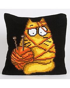 Voorbedrukt kruissteek Kussenpakket brei kat Collection d'Art 5183