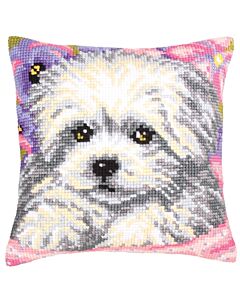 Collection d'Art Voorbedrukt kruissteekkussen kleine hond 5203