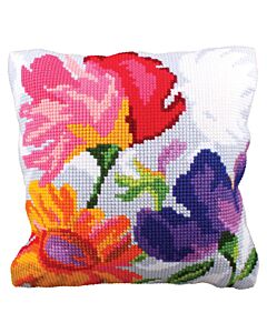 Collection d'Art  Voorbedrukt kruissteek Kussenpakket Stijlvolle Bloemen 5227