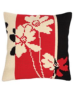  Voorbedrukt kruissteek Kussenpakket Red and Black  - Collection d'Art als borduurpakket 