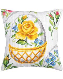 Voorbedrukt kruissteek Kussenpakket paasei Collection d'Art  5266