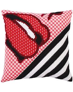 CDA voorbedrukt kruissteek Kussenpakket Red Lipstick borduren 5277