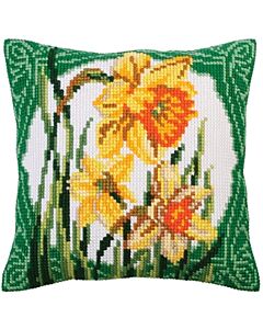 Voorbedrukt kruissteek Kussenpakket narcissen Collection d'Art als borduurpakket 5287