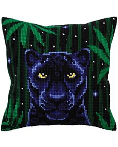 Voorbedrukt kruissteek Kussenpakket zwarte panter Collection d'Art  