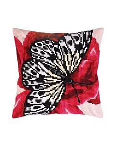 Voorbedrukt kruissteekkussen  vlinder Butterfly graphics Collection d'Art  5310