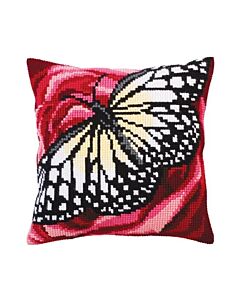 Collection d'Art borduurpakket Vlinder 5311 voorbedrukt kruissteekkussen