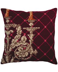 Borduurpakket kruissteekkussen kandelaar van CDA 5338